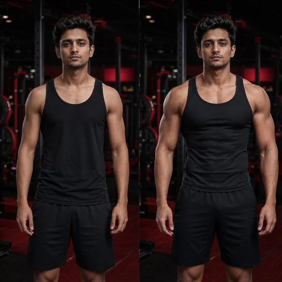 Karan T. before and after transformation